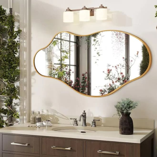 Mercer41 Gold Irregular Decorative Wall Mirror