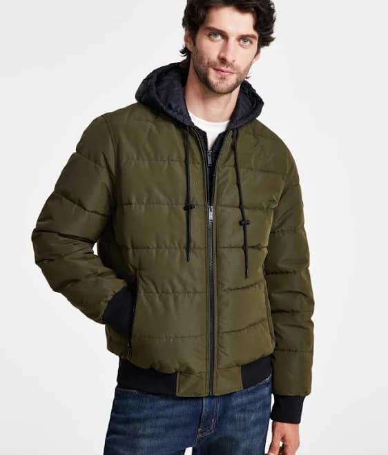 Michael Kors Men's Hooded Puffer Bomber Jacket
