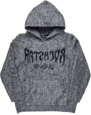 Reflected Graphic Knitted Hoodie
