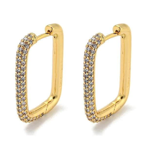 Micro Pave Cubic Zirconia Huggie Hoop Earrings