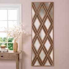 Fir Wood Diamond Mirrored Wall Plaque | Kirklands Home