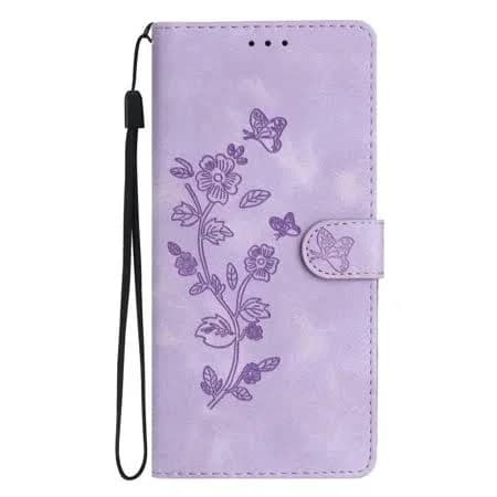 For iPhone Butterfly Flower Vine Flip Leather Book Cover with Card Slot