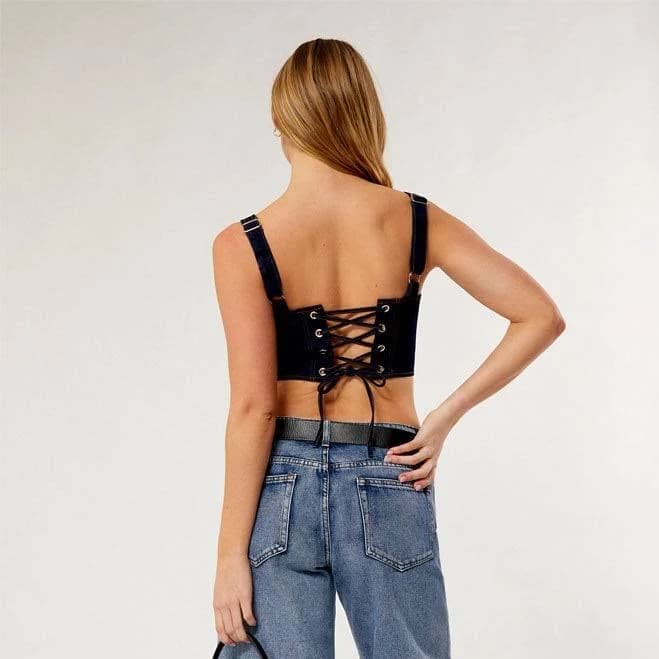 Women's Denim Corset Top