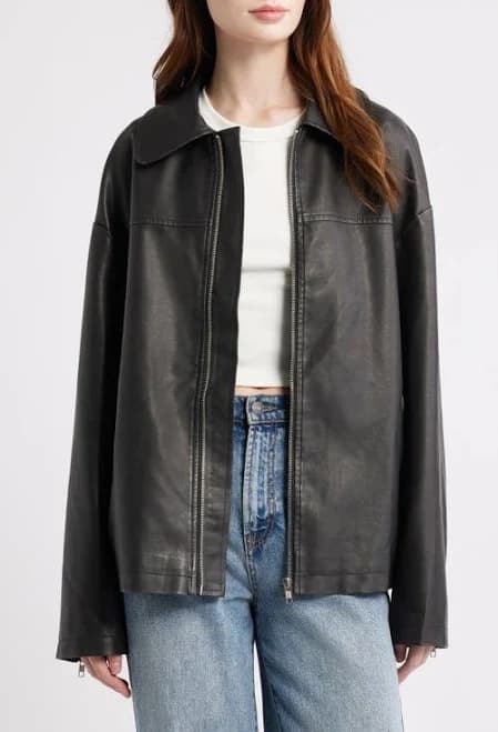 Princess Polly Women's Napolean Faux Leather Jacket