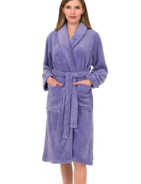 Women's Plush Fleece Shawl Collar Robe