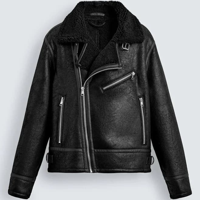 Zara Men's Faux Leather Jacket