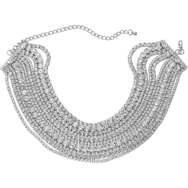 Mew Mews Jago Multi Layered Crystal Necklace