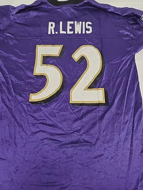 Baltimore Ravens Ray Lewis Jersey Men L Purple 52 Reebok Nfl Excellent