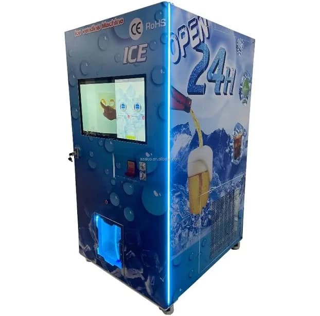 Customized Ice Cube Vending Machine with Coin and Bill Acceptor Bank Card Reader Sell 2.5, 10, 5kg
