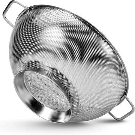 Stainless Steel Colander With MicroFine Perforated Mesh Kitchenware