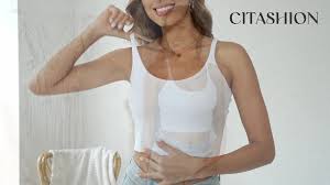 CITASHION 95% Cotton Ribbed Crop Tank Tops for Women Spaghetti Strap Scoop Neck Slim Fitted Basic Cropped Tank Top Layering Shirts Light Khaki XS at Amazon Women's Clothing store