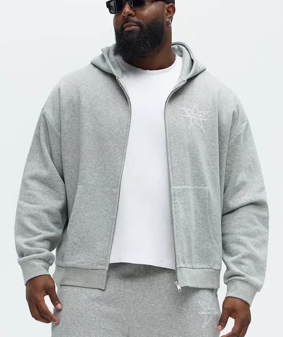 Fashion Nova Men's Aim for The Stars Zip Hoodie