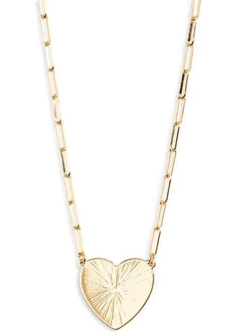 Nordstrom Heart Pendant Paper Clip Chain Necklace