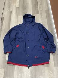 Vintage 90's Nike Long Sideline Full Zip Hooded Parka Jacket Size XL | eBay