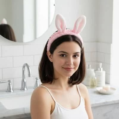Anna-Kaci Plush Bunny Ear Headband Set