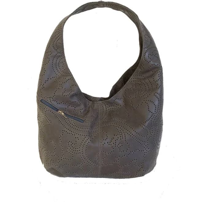 Alicia Textured Leather Hobo Bag with Pockets