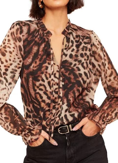 Friends Like These Animal Print Ruffle Top