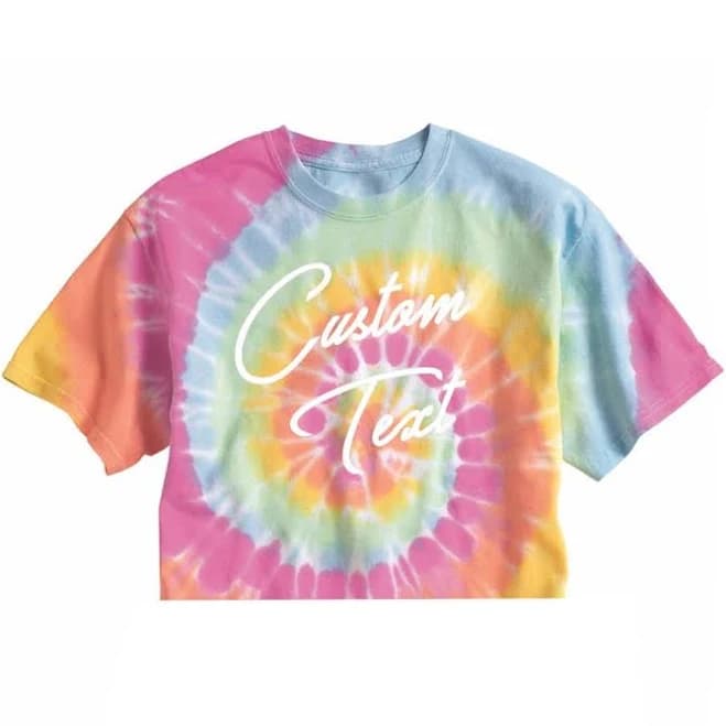 Custom Text Tie Dye Crop Top Shirt