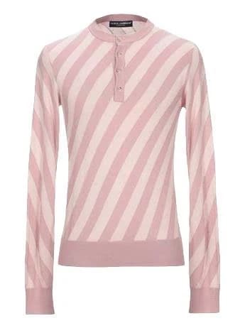 Dolce & Gabbana Striped Knitted Men Sweater - Pink