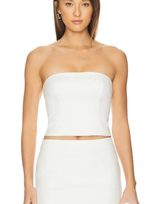 MAJORELLE Ilena Bustier Top in White - size XL