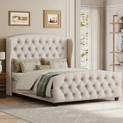 VASAGLE Queen Bed Frame with Tall Headboard