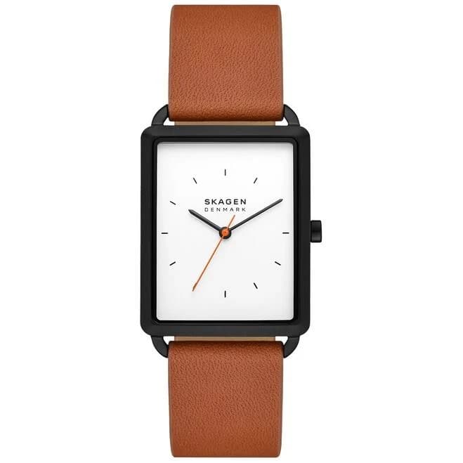 Skagen Men's Hagen Three-Hand Leather Watch