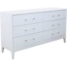 Best Master Furniture Orbis 61" Modern Wood Dresser in White Lacquer - Walmart.com