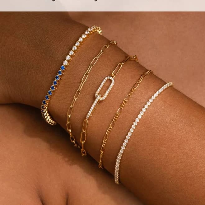 Caitlyn Minimalist Must-Have Link Chain Bracelets for Women