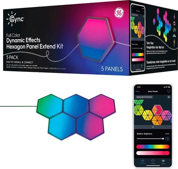 GE Cync Dynamic Effects Smart LED Hexagon Panels
