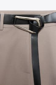 STRAIGHT-LEG DARTED TROUSERS WITH BELT | ZARA Thailand