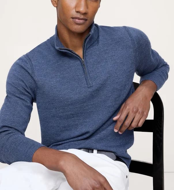 Banana Republic Men's Merino Quarter-Zip Sweater