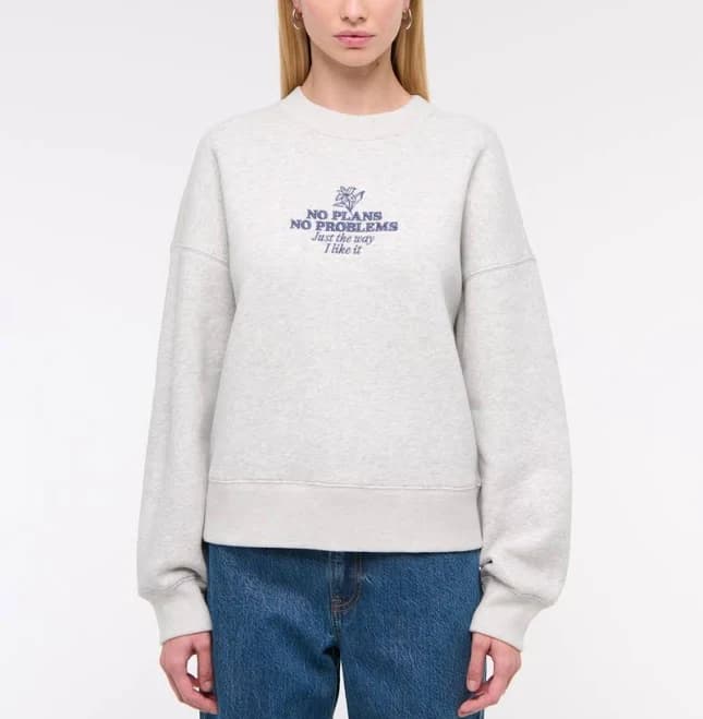 Abercrombie & Fitch Women's No Plans Classic Sunday Crew