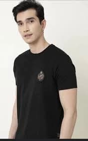 Rare Rabbit Men's Slim Fit Half Sleeve Crew Neck Cotton T-Shirt