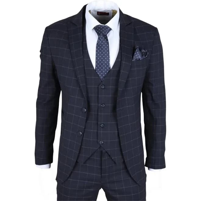 TruClothing IM3 Men's Checked Tailored Fit Suit