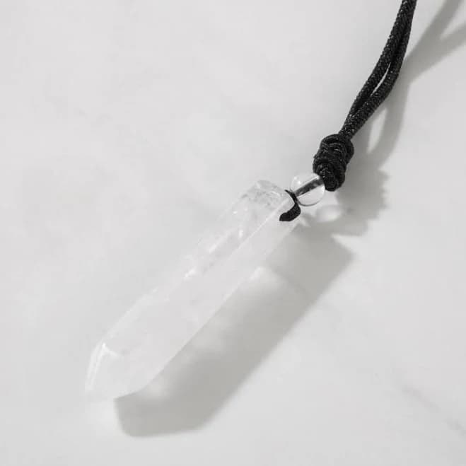25" Pointed Quartz Drop Necklace