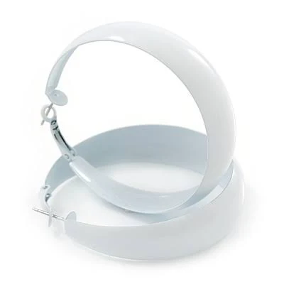 Wide Enamel Hoop Earrings