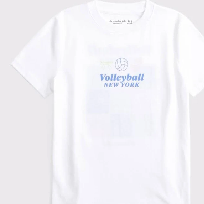 Abercrombie Kids Girls Oversized Graphic Tee