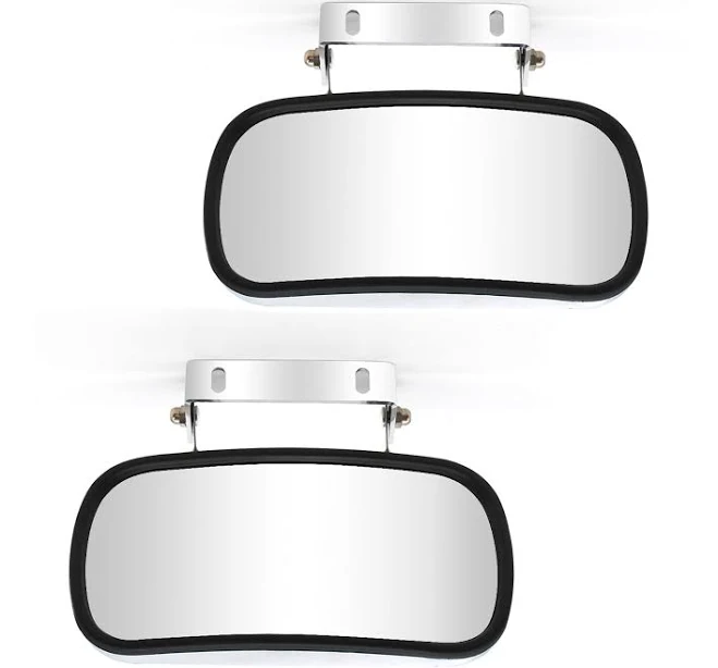 Universal Over Door Convex Mirrors Stainless Steel W/Bracket Side Replacement | Right/Left/Front | Heated | Glass | Bolt-On | 1 Year Warranty