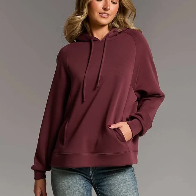 BKE Women's Polyester Hoodie with Buckle