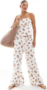 ASOS Broderie Pajama Pants with Tie Waist