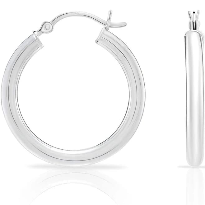 Sterling Silver Chunky Hoop Earrings