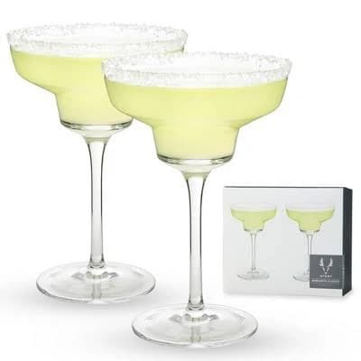 Viski Angled Crystal Margarita Glasses