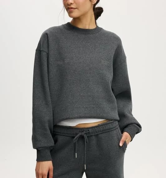 Cotton On Women's Plush Graphic Crew Sweatshirt