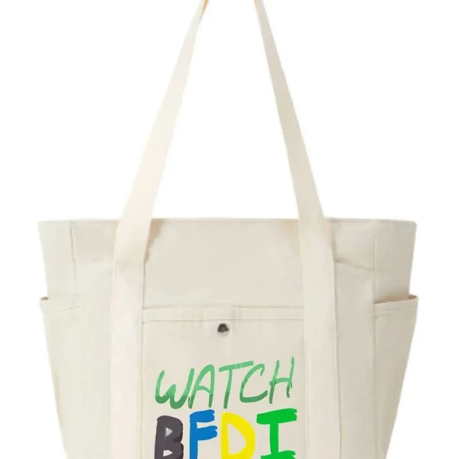 Brushstroke “Watch BFD I” Multi-Pocket Canvas Bag