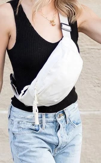 Marisa Nylon Crescent Sling Belt Bum Fanny Bag Almond / OneSize