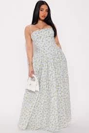 Fashion Nova Allison Floral Poplin Maxi Dress