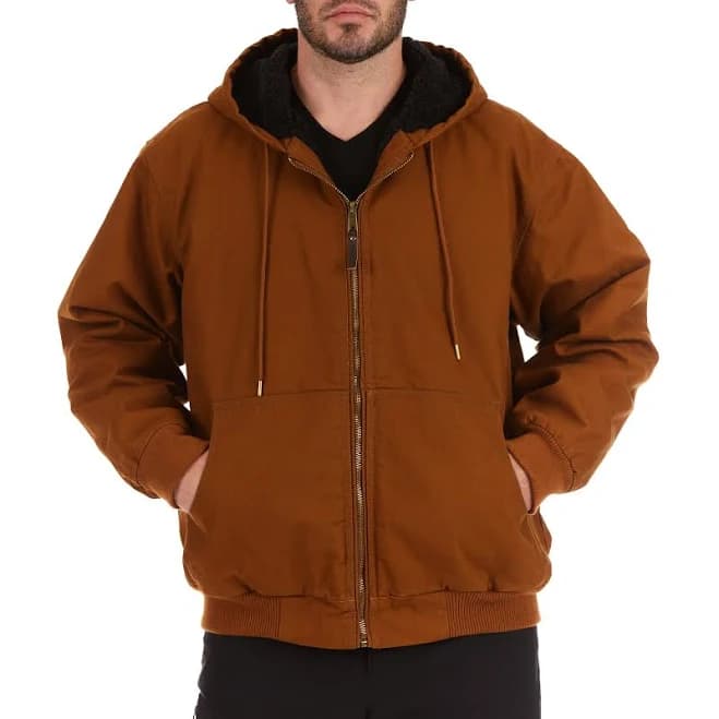 Smith's Men's Sherpa-Lined Duck Canvas Hooded Jacket