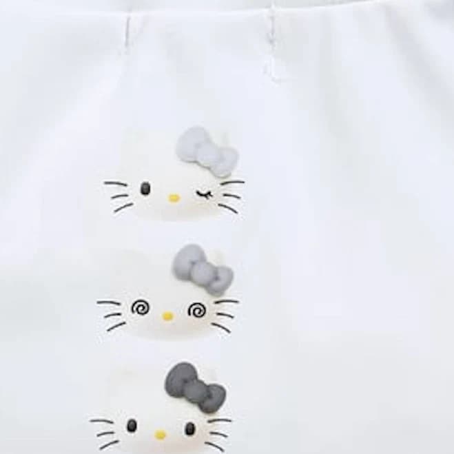 Sanrio Hello Kitty Golf T-shirt Hello Kitty 50th Anniversary White