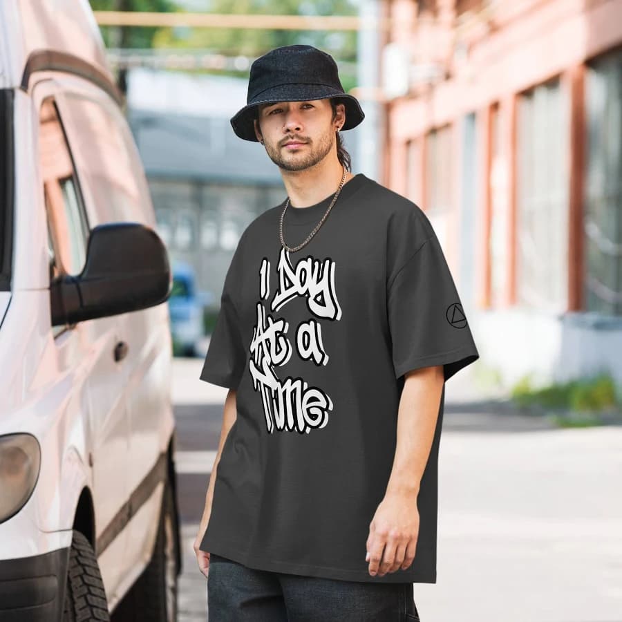 1 Day at A Time Oversized Graffiti T-Shirt