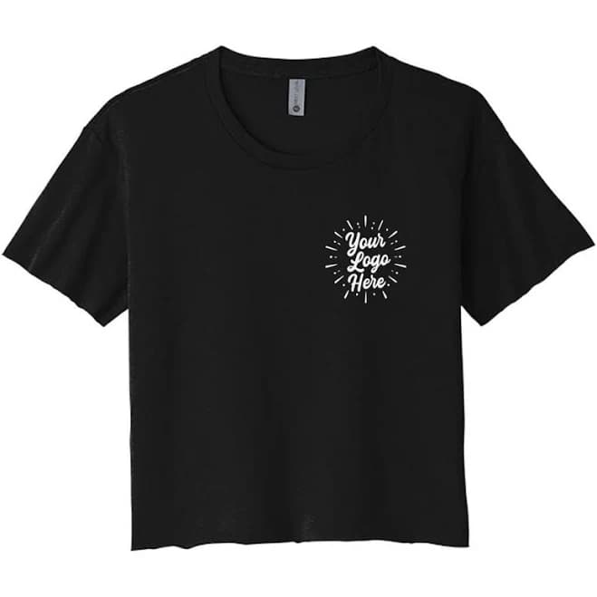 Your Logo Here Custom Business Logo Front And Back Women's Crop Top T-Shirt - Next Level